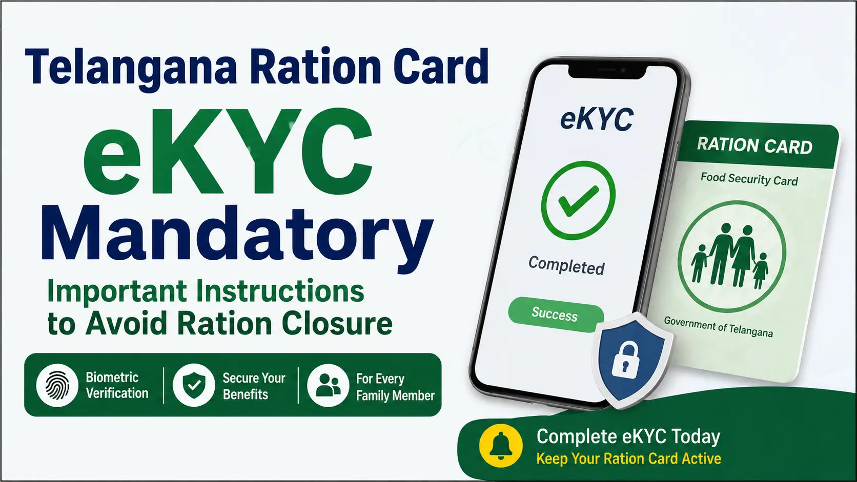 Telangana Ration Card eKYC Mandatory Important Instructions to Avoid Ration Closure